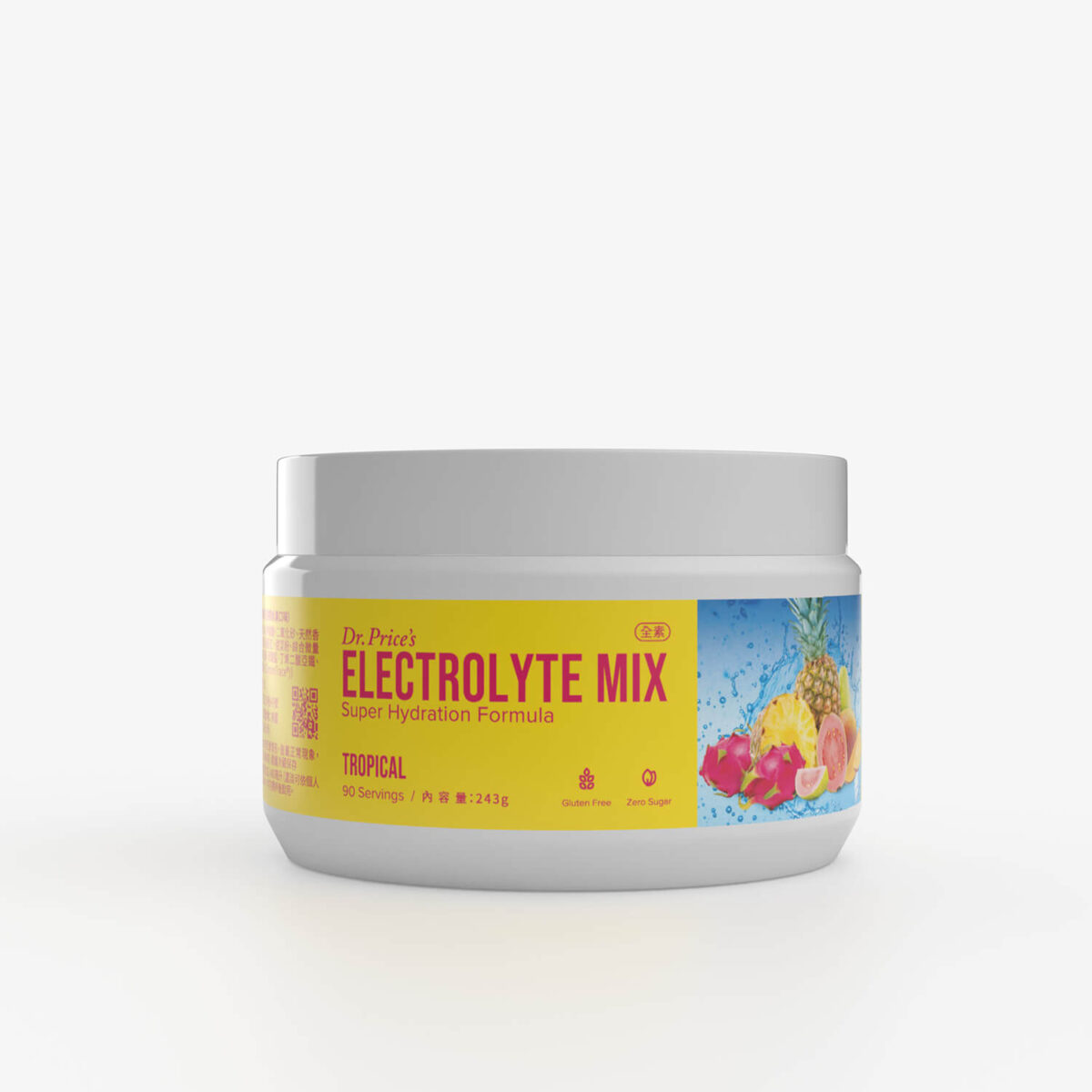 水果 Dr. Price’s 普萊斯醫師 電解質粉 罐裝(熱帶水果):圖片 1