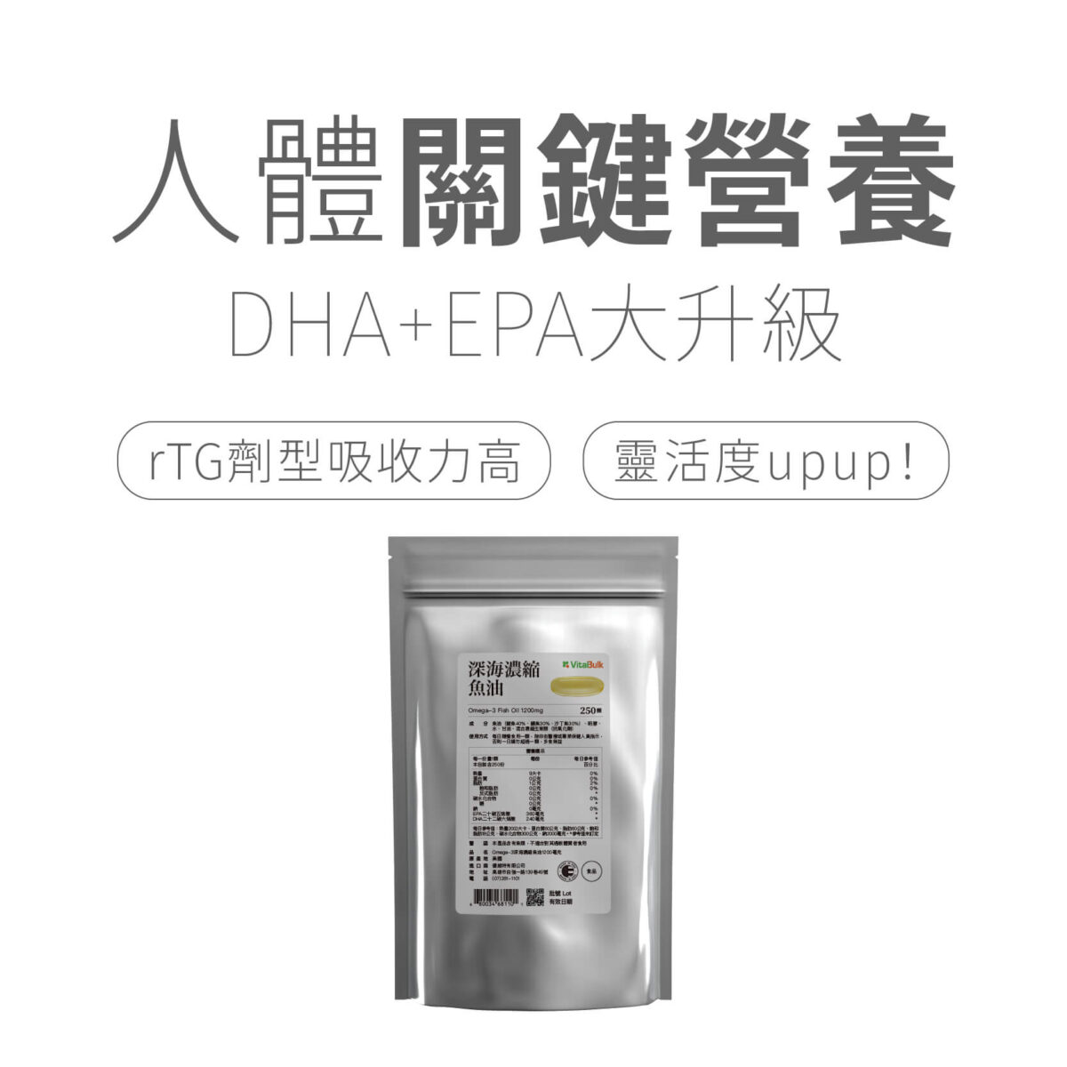VitalBulk Omega-3 深海濃縮魚油 1200mg：圖片 2